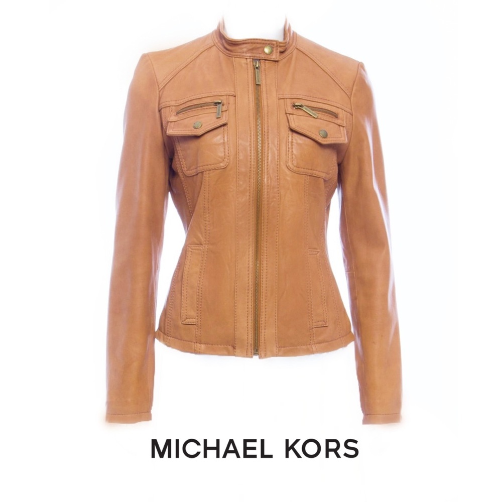 Michael Kors Leather Moto Jacket